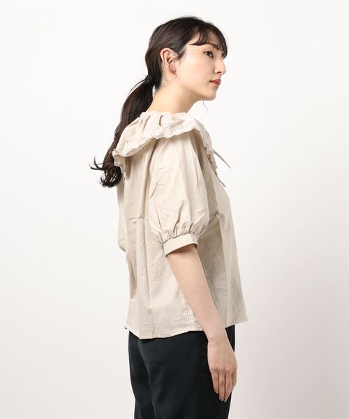 ehka sopo（エヘカソポ）の「スカラップレース衿ブラウス（シャツ/ブラウス・レディース・オフホワイト/ベージュ/ブラウン・ﾌﾘ-）」の4枚目の写真