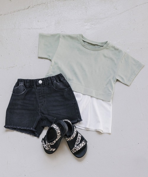 GLOBAL WORK(グローバルワーク)の「【キッズ】オシャ楽カットレイヤーT半袖/944788(Tシャツ/カットソー・キッズ・ブラック/グリーン/ライトブルー・110cm/100cm/120cm/130cm/140cm/150cm/160cm)」の4枚目の写真