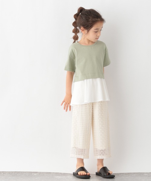 GLOBAL WORK(グローバルワーク)の「【キッズ】オシャ楽カットレイヤーT半袖/944788(Tシャツ/カットソー・キッズ・ブラック/グリーン/ライトブルー・110cm/100cm/120cm/130cm/140cm/150cm/160cm)」の8枚目の写真