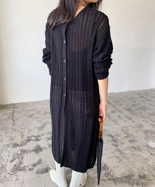 LIAN（リアン）の「透かし編み2WAYロングカーディガン（カーディガン/ボレロ・レディース・ブルー/イエロー/ブラック/ベージュ/オフホワイト・FREE）」の13枚目の写真