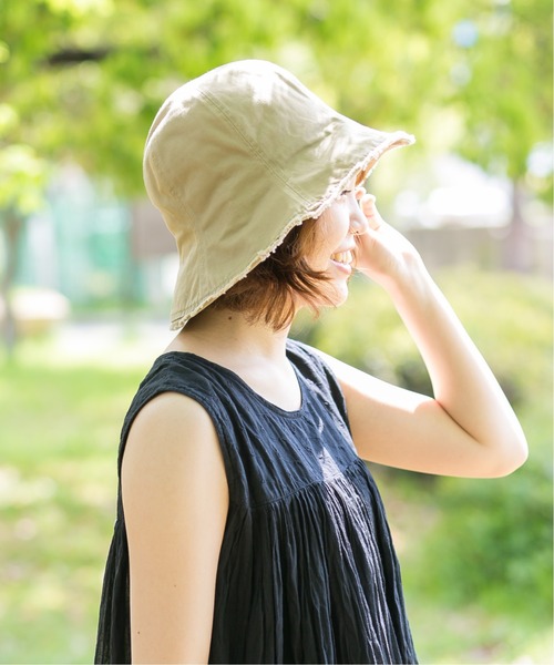 無（ム）の「フリンジチューリップHAT（ハット・レディース・アイボリー/ブラック/ベージュ/グリーン・FREE）」の3枚目の写真