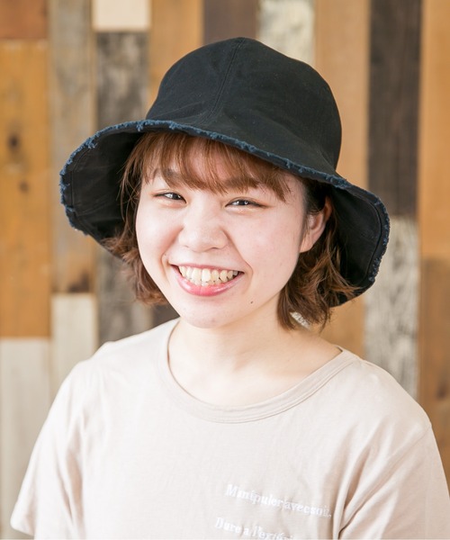 無（ム）の「フリンジチューリップHAT（ハット・レディース・アイボリー/ブラック/ベージュ/グリーン・FREE）」の5枚目の写真