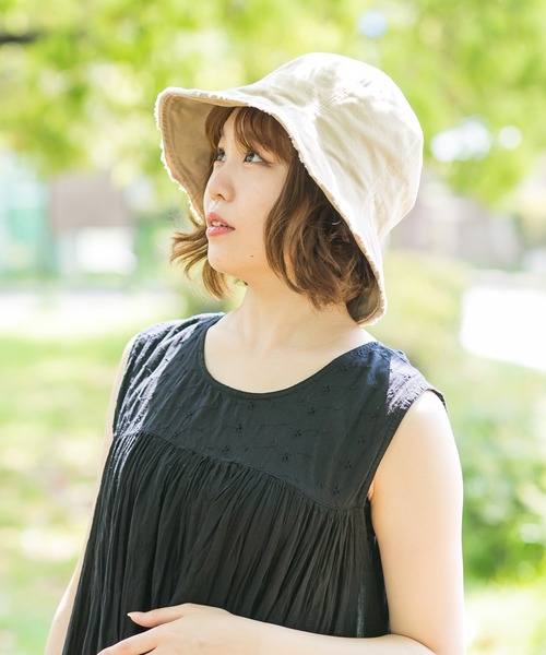 無（ム）の「フリンジチューリップHAT（ハット・レディース・アイボリー/ブラック/ベージュ/グリーン・FREE）」の14枚目の写真