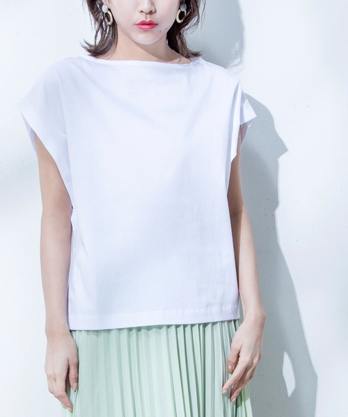 MILLION CARATS（ミリオンカラッツ）の「【STYLE4】接触冷感 2Wayフレンチカットソー（Tシャツ/カットソー・レディース・オフホワイト/ブラック/グレー/ピンク/グリーン・FREE）」の2枚目の写真