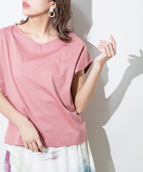 MILLION CARATS（ミリオンカラッツ）の「【STYLE4】接触冷感 2Wayフレンチカットソー（Tシャツ/カットソー・レディース・オフホワイト/ブラック/グレー/ピンク/グリーン・FREE）」の5枚目の写真