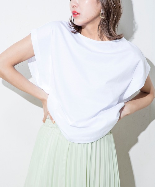 MILLION CARATS（ミリオンカラッツ）の「【STYLE4】接触冷感 2Wayフレンチカットソー（Tシャツ/カットソー・レディース・オフホワイト/ブラック/グレー/ピンク/グリーン・FREE）」の7枚目の写真