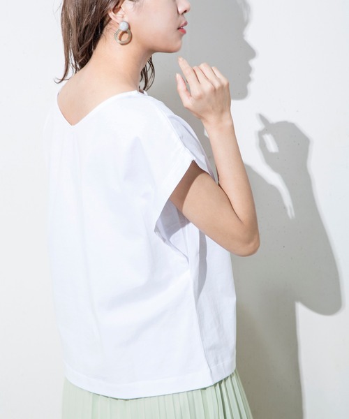 MILLION CARATS（ミリオンカラッツ）の「【STYLE4】接触冷感 2Wayフレンチカットソー（Tシャツ/カットソー・レディース・オフホワイト/ブラック/グレー/ピンク/グリーン・FREE）」の9枚目の写真