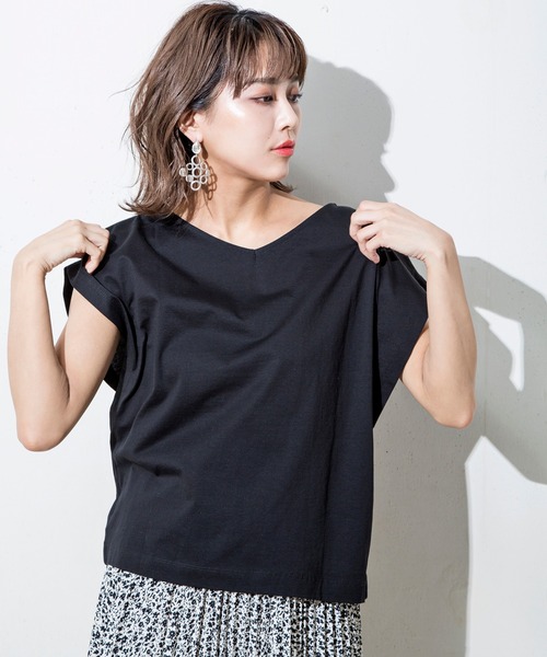 MILLION CARATS（ミリオンカラッツ）の「【STYLE4】接触冷感 2Wayフレンチカットソー（Tシャツ/カットソー・レディース・オフホワイト/ブラック/グレー/ピンク/グリーン・FREE）」の12枚目の写真
