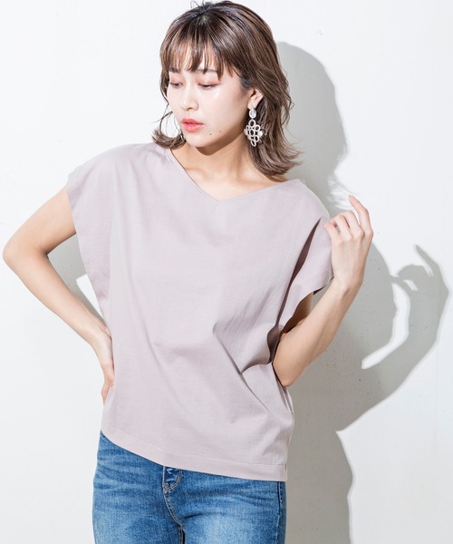 MILLION CARATS（ミリオンカラッツ）の「【STYLE4】接触冷感 2Wayフレンチカットソー（Tシャツ/カットソー・レディース・オフホワイト/ブラック/グレー/ピンク/グリーン・FREE）」の20枚目の写真