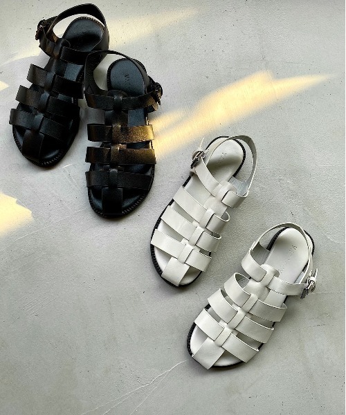 VACANCY（ヴァカンシー）の「ビーガンレザーグルカサンダル（サンダル・レディース・ブラック/アイボリー・S/M/L）」の9枚目の写真