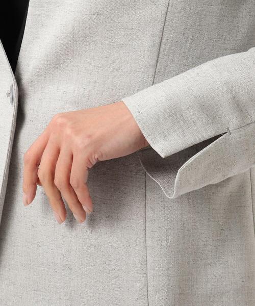 UNTITLED（アンタイトル）の「◆「L」【洗える】ドレッサーアーステックリネンノーカラージャケット（スーツジャケット・レディース・ネイビー/ライトグレー/ベージュ・42/50/48/04/46/44）」の15枚目の写真