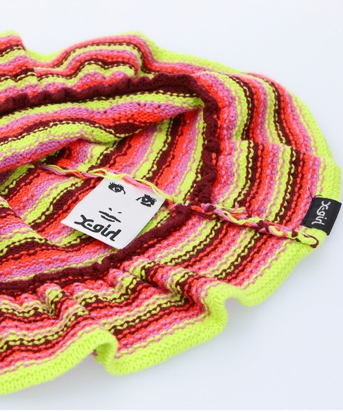 X-girl（エックスガール）の「KNIT BUCKET HAT（ハット・レディース・ホワイト/ブラック/バーガンディー・ONE SIZE）」の7枚目の写真