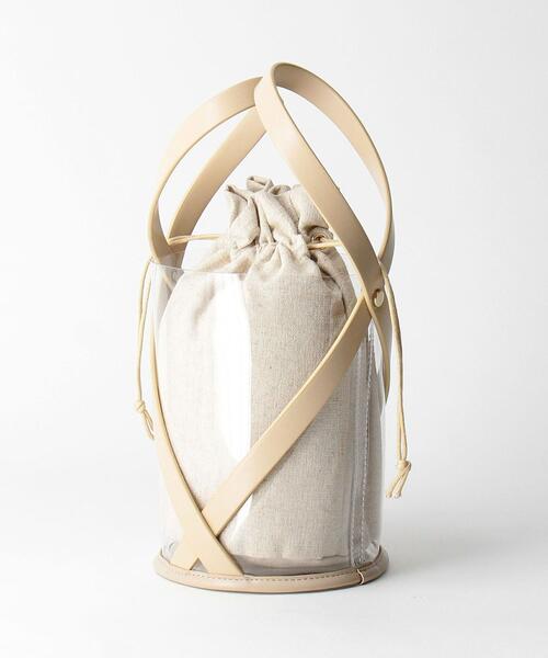 closet story(クローゼットストーリー)の「<closet story>PVC クロスFL ミニバッグ(トートバッグ・レディース・ブラック/ナチュラル・FREE)」の4枚目の写真