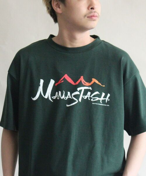 MANASTASH（マナスタッシュ）の「MANASTASH/マナスタッシュ　CHILLMESH TEE "CALLIGRAPHY"　チリメッシュティー（Tシャツ/カットソー・メンズ・オフホワイト/ダークグリーン・LARGE/X-LARGE/MEDIUM）」の9枚目の写真