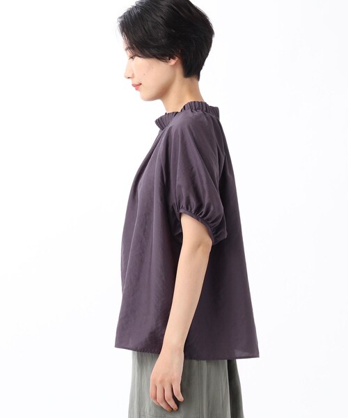 UNTITLED（アンタイトル）の「◆【洗える】シルキーローンブラウス（シャツ/ブラウス・レディース・ブラック/オフホワイト/ナチュラル/パープル系・02/00/99/03/01）」の10枚目の写真
