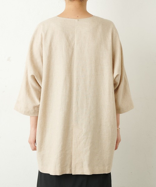 Omekashi（オメカシ）の「リネンビッグジャケット（ノーカラー