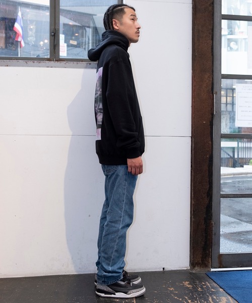 bonjour records（ボンジュールレコーズ）の「【Bonjour Records/ボンジュールレコード】Joji Shimamoto＆ONEZKER ”All I Need" スウェットパーカー（パーカー・メンズ・パープル/ブラック・M/L/XL/S）」の4枚目の写真