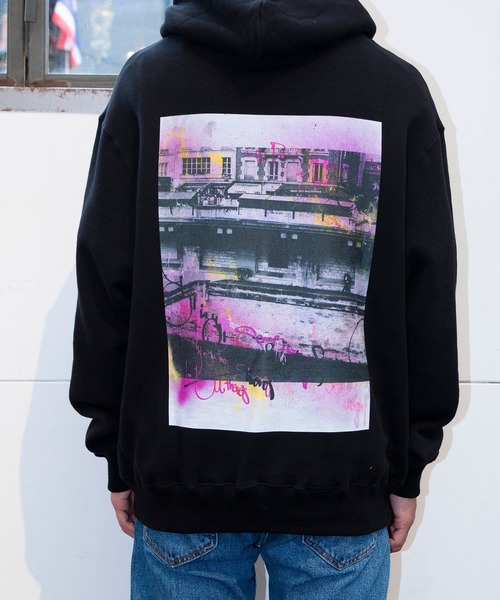 bonjour records（ボンジュールレコーズ）の「【Bonjour Records/ボンジュールレコード】Joji Shimamoto＆ONEZKER ”All I Need" スウェットパーカー（パーカー・メンズ・パープル/ブラック・M/L/XL/S）」の9枚目の写真