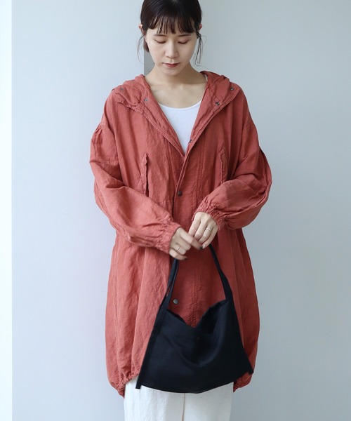 note et silence （ノートエシロンス）の「.◇ナイロンツイル フラットトートBAG（ハンドバッグ・レディース・ブラック/カーキ・FREE）」の8枚目の写真