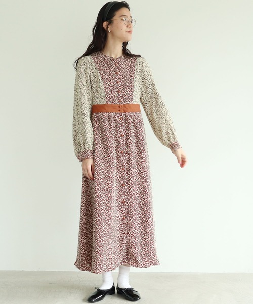 fig London　フィグ ロンドン　チューリップ　ロングワンピース　ブラウン fig London フィグ ロンドン チューリップ ロングワンピース