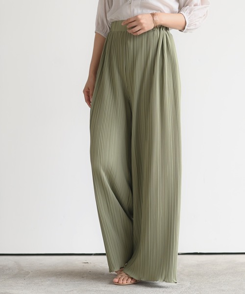 rps（アールピーエス）の「ランダムプリーツパンツ（その他パンツ・レディース・ブラック/グレー/カーキ/アイボリー/モカ/グレイッシュブルー・M）」の6枚目の写真