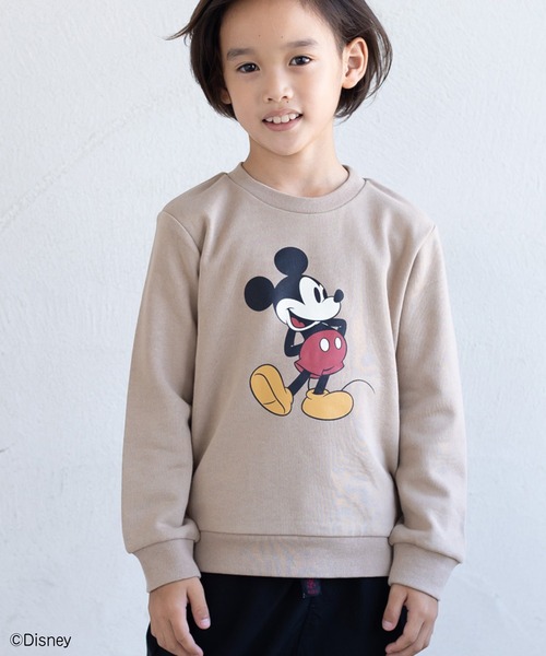 JAM & LINK(ジャムアンドリンク)の「【Disney】ミッキーマウス/バリエーショントレーナー(スウェット・キッズ・ベージュ/カーキ/ベージュ系その他/チャコールグレー/ダークブルー/グレー系その他/ベージュ系その他2/ミント/ベージュ系その他3/ベージュ系その他4・80cm/90cm/100cm/110cm/120cm/130cm/140cm/150cm)」の3枚目の写真