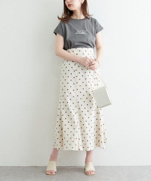 natural couture（ナチュラルクチュール）の「【WEB限定カラー有り】osono長さ変えられる綿麻ドットスカート（スカート・レディース・その他1/その他2/その他3/その他4・FREE）」の9枚目の写真