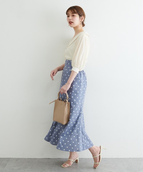 NATURAL STYLE NUU 和風ドット柄スカート NATURAL STYLE NUU 和風ドット柄スカート