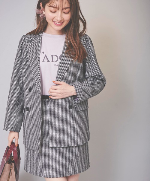 31 Sons de mode（トランテアン　ソン　ドゥ　モード）の「チェック柄ダブルジャケット（その他アウター・レディース・キャメル/ブラック×ホワイト・36/38）」の19枚目の写真