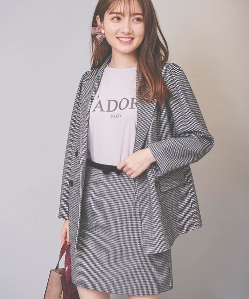 31 Sons de mode（トランテアン　ソン　ドゥ　モード）の「チェック柄ダブルジャケット（その他アウター・レディース・キャメル/ブラック×ホワイト・36/38）」の20枚目の写真