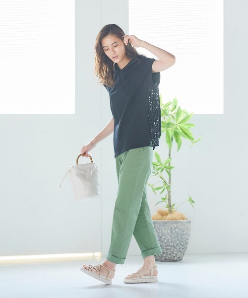 LIPSTAR(リップスター)の「コットンツイルストレートパンツ(その他パンツ・レディース・ブラック/オフホワイト/グリーン・S/M)」の10枚目の写真