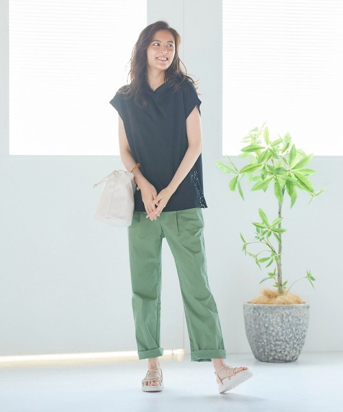 LIPSTAR(リップスター)の「コットンツイルストレートパンツ(その他パンツ・レディース・ブラック/オフホワイト/グリーン・S/M)」の8枚目の写真