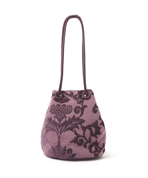 NATURAL BEAUTY BASIC（ナチュラルビューティーベーシック）の「ダマスクジャガード巾着（ショルダーバッグ・レディース・ベージュ/ラベンダー・ﾌﾘ-）」の11枚目の写真