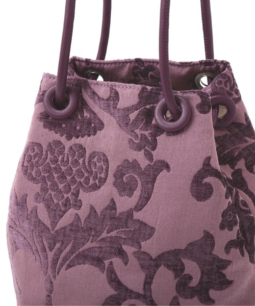 NATURAL BEAUTY BASIC（ナチュラルビューティーベーシック）の「ダマスクジャガード巾着（ショルダーバッグ・レディース・ベージュ/ラベンダー・ﾌﾘ-）」の13枚目の写真