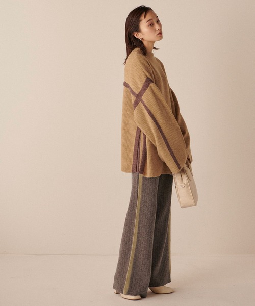 forksy.(フォルクシー)の「【forksy.】起毛ストレッチ配色リブニットパンツ(その他パンツ・レディース・ブラウン/ピンク/アイボリー・FREE)」の22枚目の写真