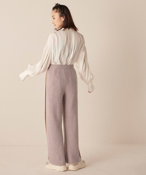 forksy.(フォルクシー)の「【forksy.】起毛ストレッチ配色リブニットパンツ(その他パンツ・レディース・ブラウン/ピンク/アイボリー・FREE)」の11枚目の写真