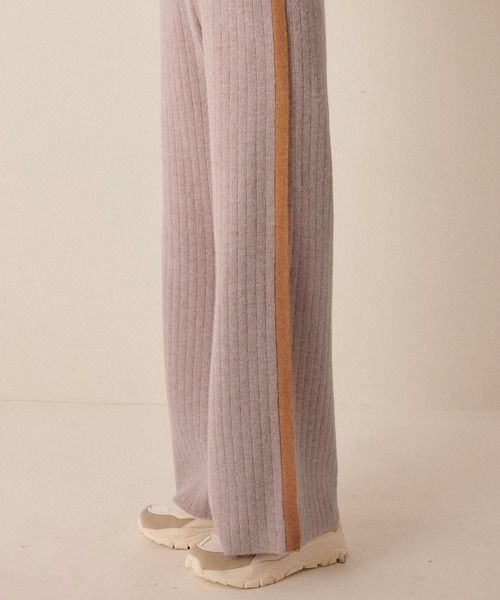 forksy.(フォルクシー)の「【forksy.】起毛ストレッチ配色リブニットパンツ(その他パンツ・レディース・ブラウン/ピンク/アイボリー・FREE)」の7枚目の写真