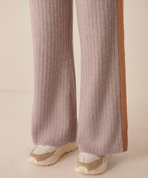 forksy.(フォルクシー)の「【forksy.】起毛ストレッチ配色リブニットパンツ(その他パンツ・レディース・ブラウン/ピンク/アイボリー・FREE)」の16枚目の写真