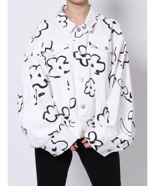 merry jenny（メリージェニー）の「【セットアップ】drawing garden ツイルジャケット（テーラードジャケット・レディース・オフホワイト/ブラック・FREE）」の7枚目の写真