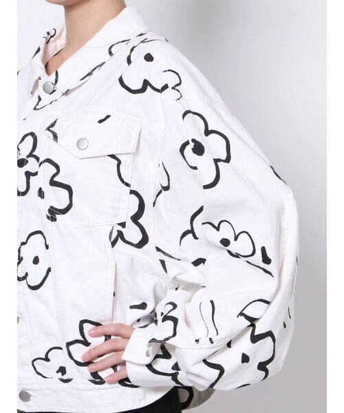 merry jenny（メリージェニー）の「【セットアップ】drawing garden ツイルジャケット（テーラードジャケット・レディース・オフホワイト/ブラック・FREE）」の10枚目の写真