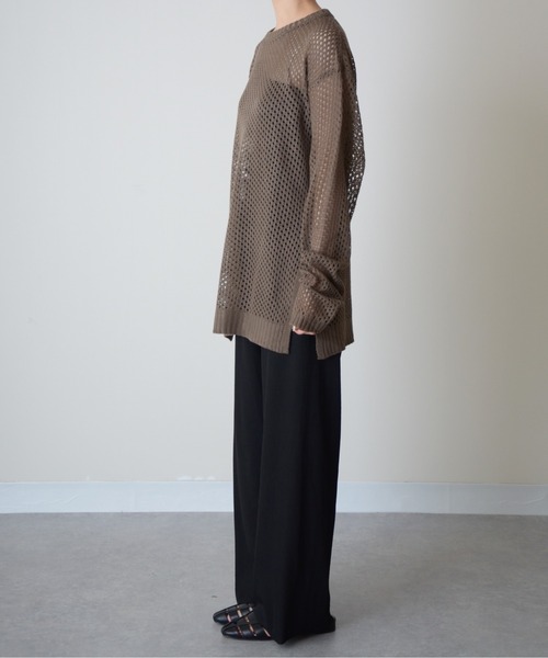 ibeul_（イベール）の「ネットメッシュプルオーバー（ニット/セーター・レディース・ブラック/ベージュ/アイボリー・FREE）」の9枚目の写真