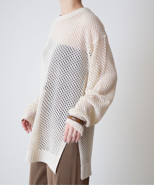 ibeul_（イベール）の「ネットメッシュプルオーバー（ニット/セーター・レディース・ブラック/ベージュ/アイボリー・FREE）」の17枚目の写真