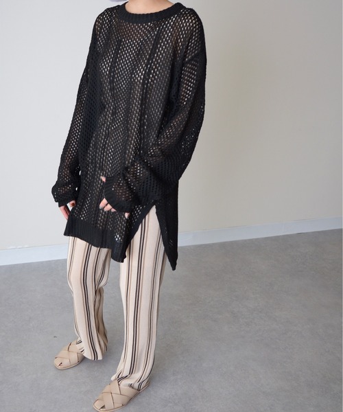 ibeul_（イベール）の「ネットメッシュプルオーバー（ニット/セーター・レディース・ブラック/ベージュ/アイボリー・FREE）」の21枚目の写真
