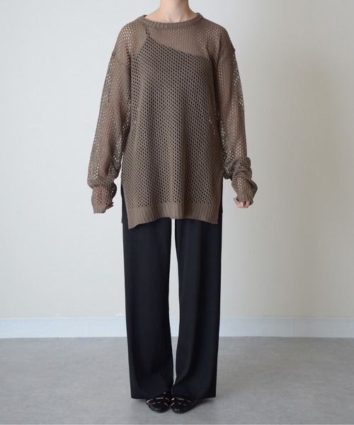 ibeul_（イベール）の「ネットメッシュプルオーバー（ニット/セーター・レディース・ブラック/ベージュ/アイボリー・FREE）」の22枚目の写真