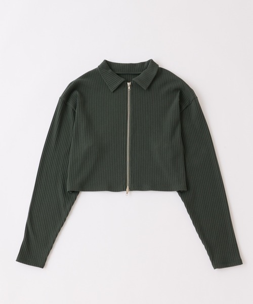 WHO'S WHO gallery(フーズフーギャラリー)の「ファスナーデザイントップス(カーディガン/ボレロ・レディース・ブラック/ピンク/グリーン/トップグレー・FREE)」の10枚目の写真