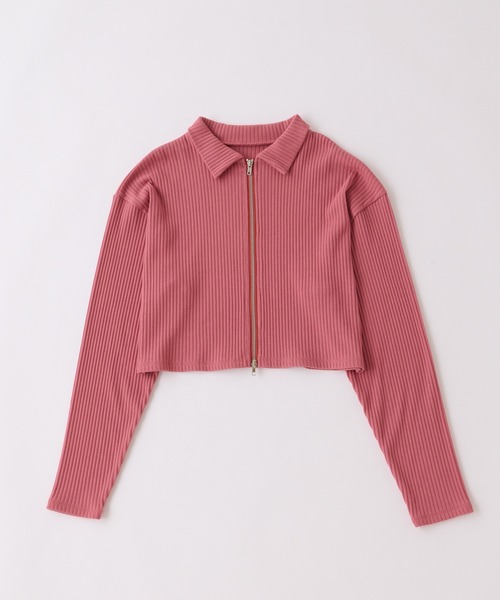 WHO'S WHO gallery(フーズフーギャラリー)の「ファスナーデザイントップス(カーディガン/ボレロ・レディース・ブラック/ピンク/グリーン/トップグレー・FREE)」の5枚目の写真