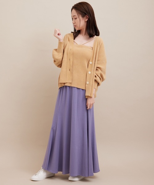 SALON adam et rope'（サロン アダム エ ロペ）の「【セットアップ対応】ミニ裏毛ロングフレアスカート（スカート・レディース・チャコールグレー/ベージュ/ブルー系その他4・FREE）」の6枚目の写真