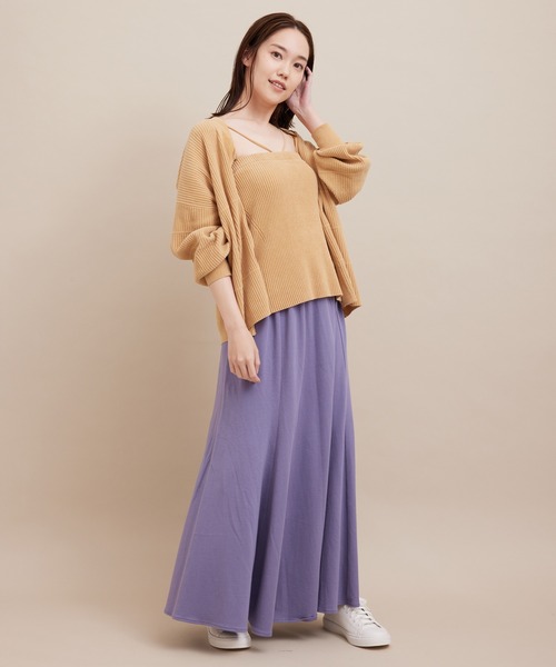 SALON adam et rope'（サロン アダム エ ロペ）の「【セットアップ対応】ミニ裏毛ロングフレアスカート（スカート・レディース・チャコールグレー/ベージュ/ブルー系その他4・FREE）」の18枚目の写真