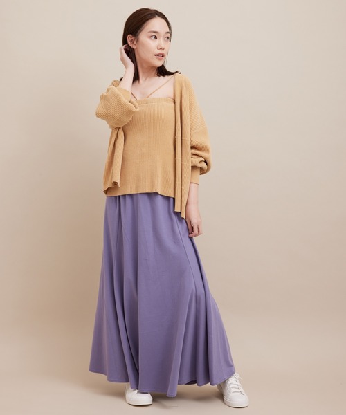 SALON adam et rope'（サロン アダム エ ロペ）の「【セットアップ対応】ミニ裏毛ロングフレアスカート（スカート・レディース・チャコールグレー/ベージュ/ブルー系その他4・FREE）」の21枚目の写真