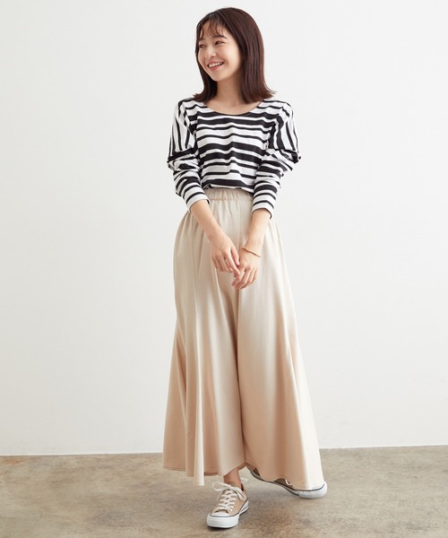 SALON adam et rope'（サロン アダム エ ロペ）の「【セットアップ対応】ミニ裏毛ロングフレアスカート（スカート・レディース・チャコールグレー/ベージュ/ブルー系その他4・FREE）」の14枚目の写真